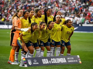 Colombia pose before a friendly match